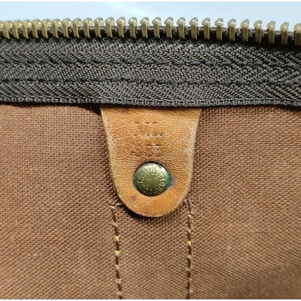 Louis Vuitton LV Boston Bag Keepall Bandouliere 55 Brown Monogram EUC - Picture 9 of 9